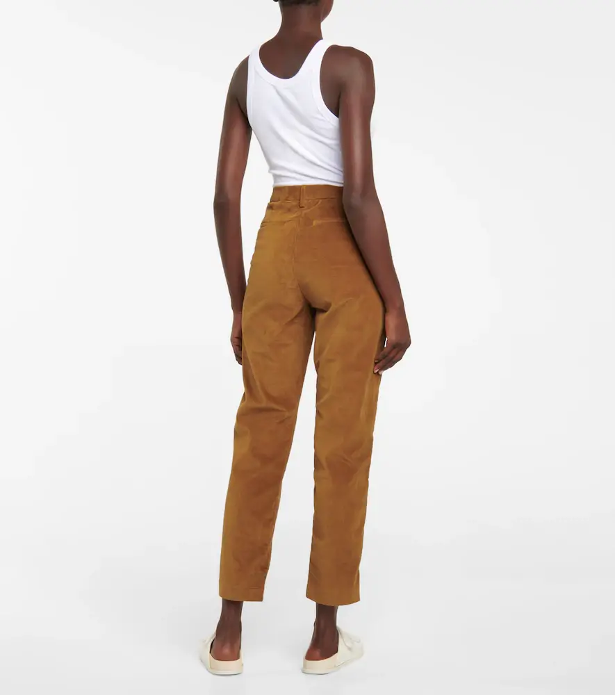 7 For All Mankind High-rise cotton-blend velvet pants | Thumbnail 2 7 For All Mankind High-rise cotton-blend velvet pants | Thumbnail 2