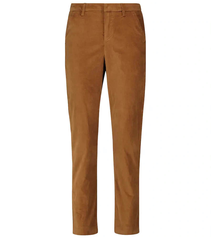 7 For All Mankind High-rise cotton-blend velvet pants | Image 1 7 For All Mankind High-rise cotton-blend velvet pants | Image 1