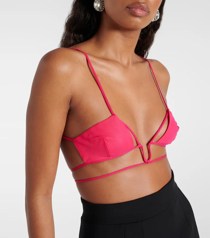 Nensi Dojaka Tie-trimmed gabardine bra | Thumbnail 3 Nensi Dojaka Tie-trimmed gabardine bra | Thumbnail 3