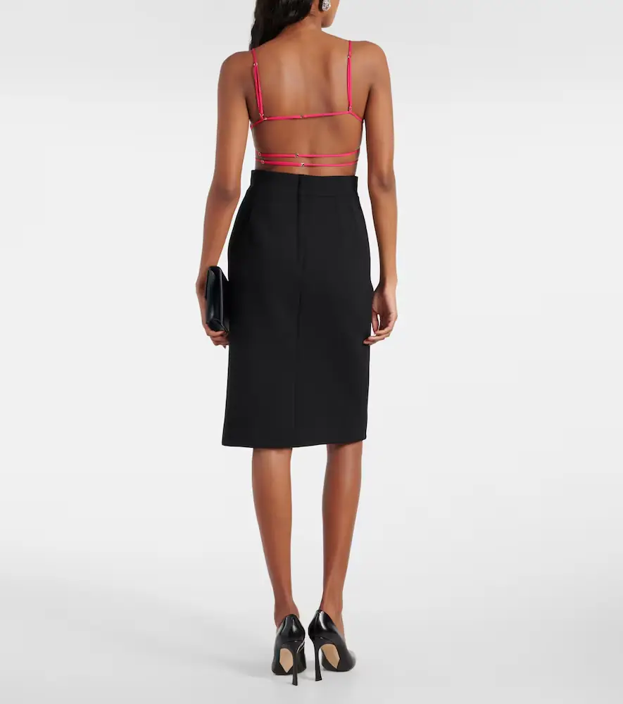 Nensi Dojaka Tie-trimmed gabardine bra | Thumbnail 4 Nensi Dojaka Tie-trimmed gabardine bra | Thumbnail 4