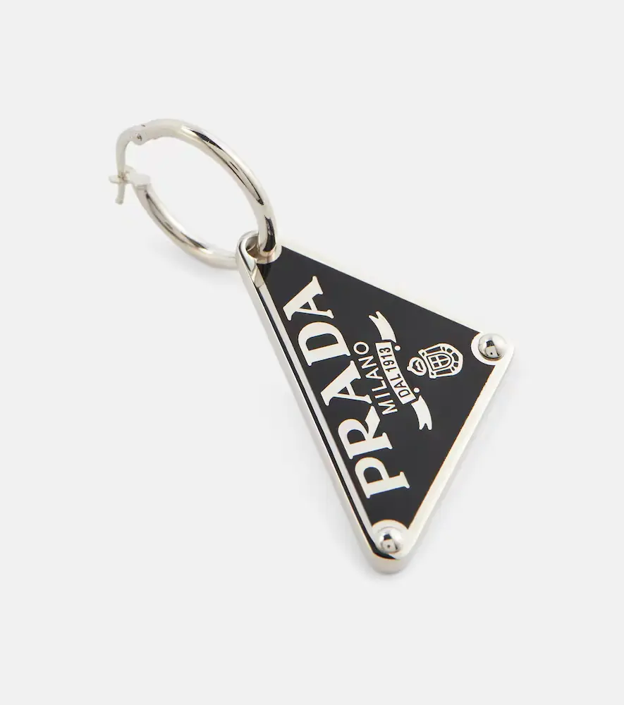 Prada Symbole logo sterling silver single earring | Thumbnail 3