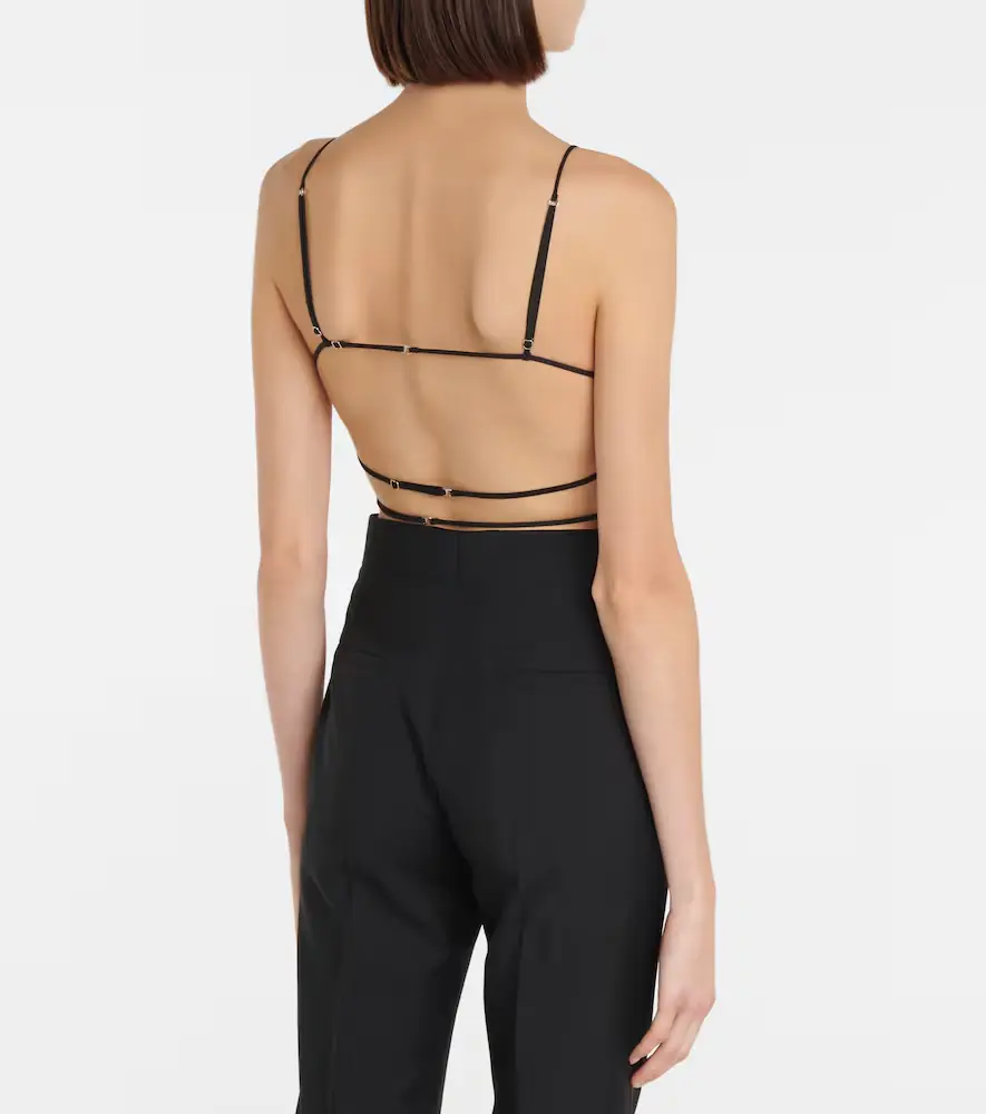Nensi Dojaka Tie-trimmed gabardine bra | Thumbnail 4 Nensi Dojaka Tie-trimmed gabardine bra | Thumbnail 4