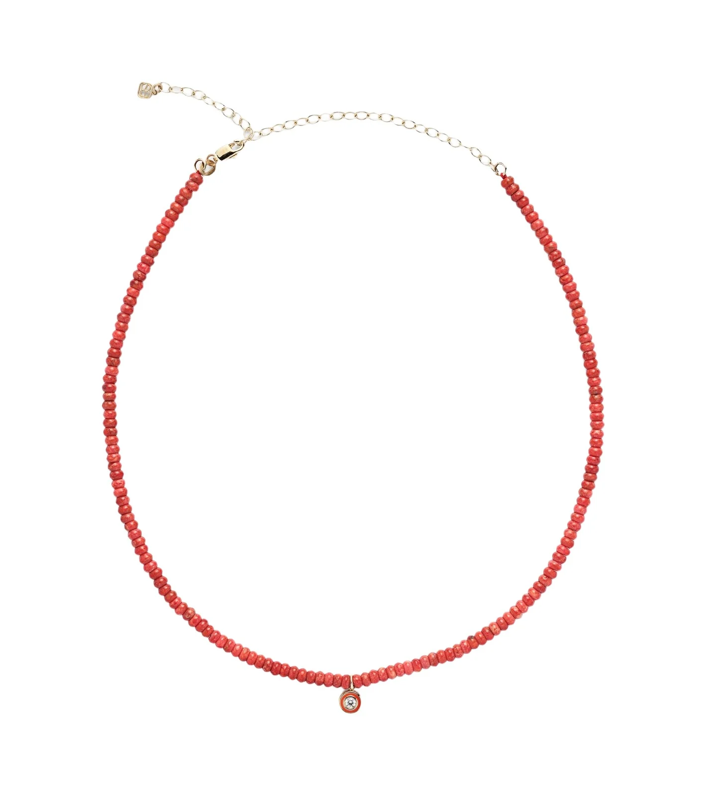 Bamboo coral and 14kt gold charm necklace Bamboo coral and 14kt gold charm necklace
