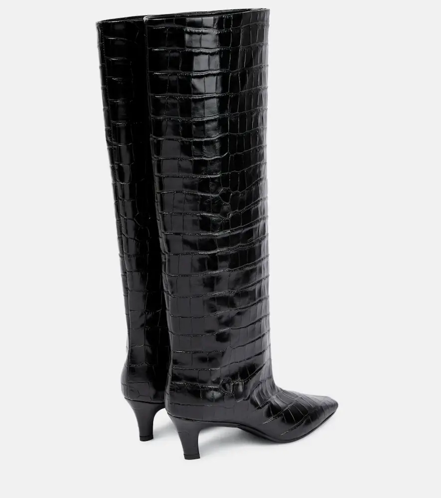 TOTEME Croc-effect leather knee-high boots | Thumbnail 4
