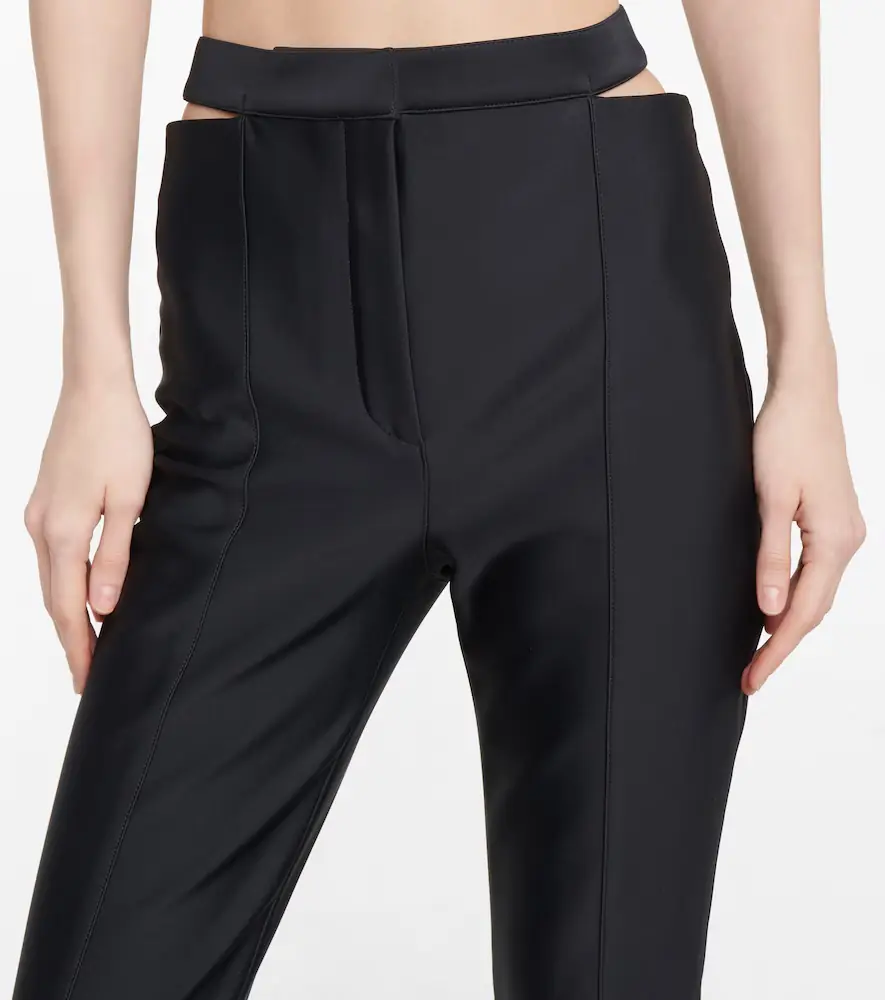 Mugler Cutout scuba mid-rise flared pants | Thumbnail 4 Mugler Cutout scuba mid-rise flared pants | Thumbnail 4
