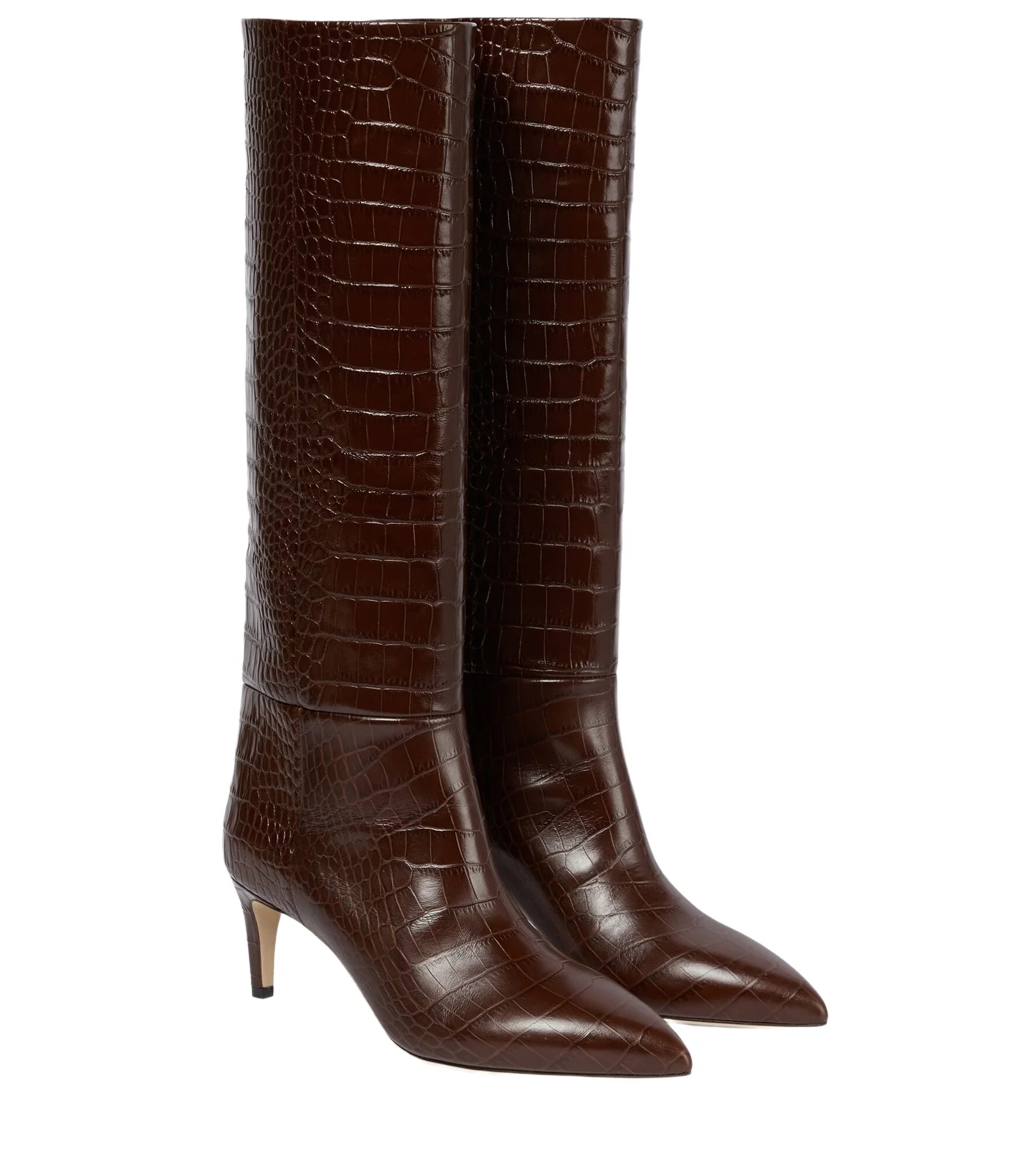 Croc-effect leather knee-high boots Croc-effect leather knee-high boots