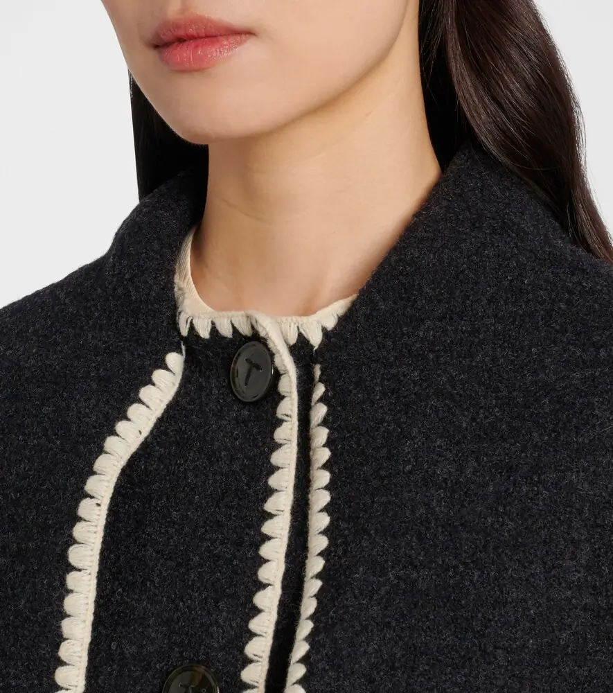 Toteme Embroidered wool-blend scarf jacket | Thumbnail 3