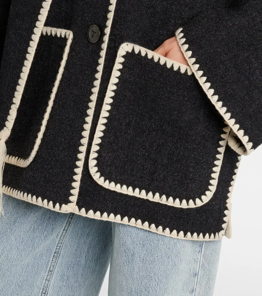 Toteme Embroidered wool-blend scarf jacket | Thumbnail 5