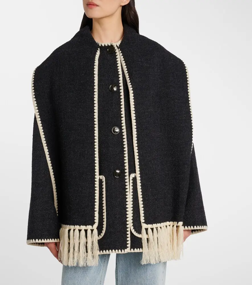 Toteme Embroidered wool-blend scarf jacket | Thumbnail 6