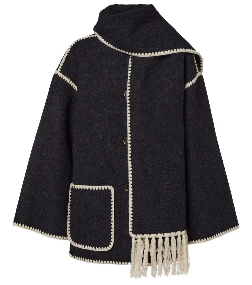 Toteme Embroidered wool-blend scarf jacket | Image 1 Toteme Embroidered wool-blend scarf jacket | Image 1