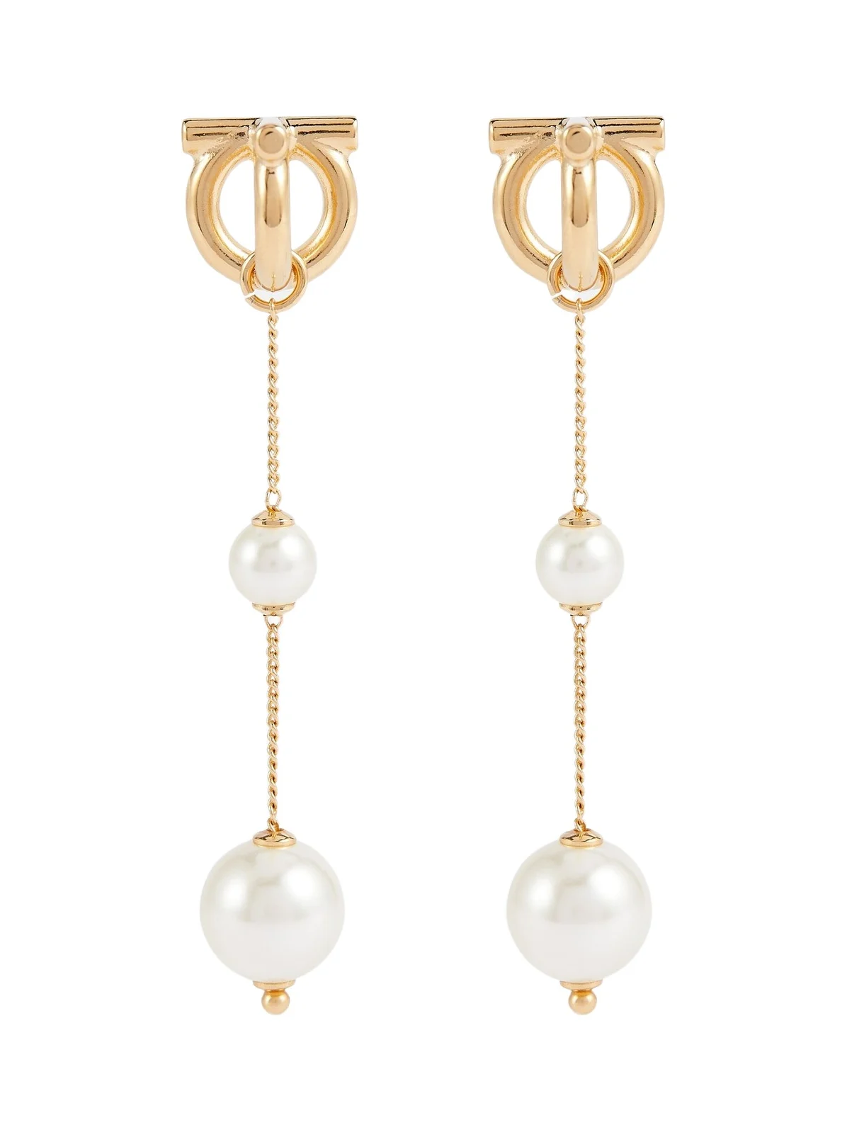 Gancini faux pearl drop earrings Gancini faux pearl drop earrings
