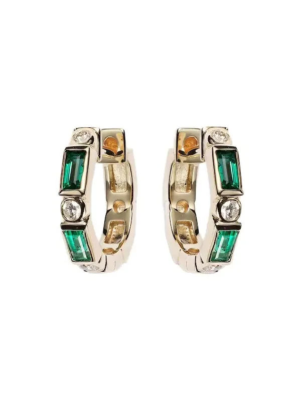 Huggie 14kt yellow gold embellished earrings Huggie 14kt yellow gold embellished earrings
