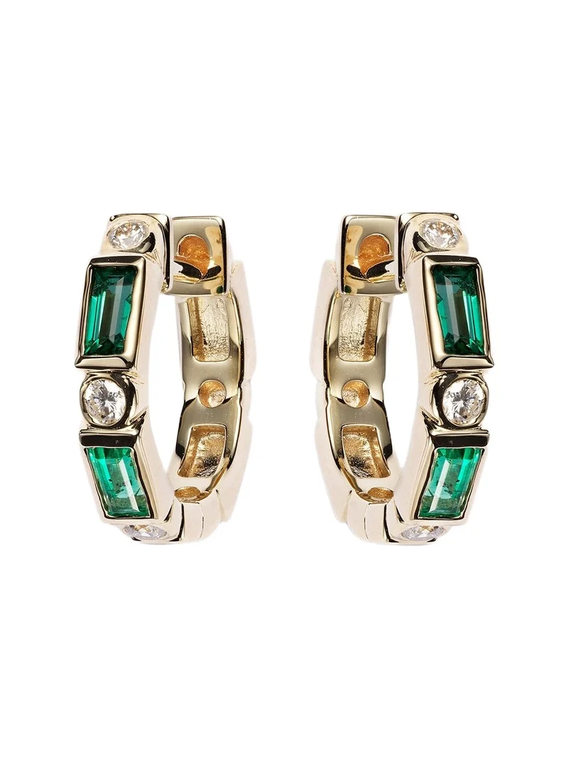 Huggie 14kt yellow gold embellished earrings Huggie 14kt yellow gold embellished earrings