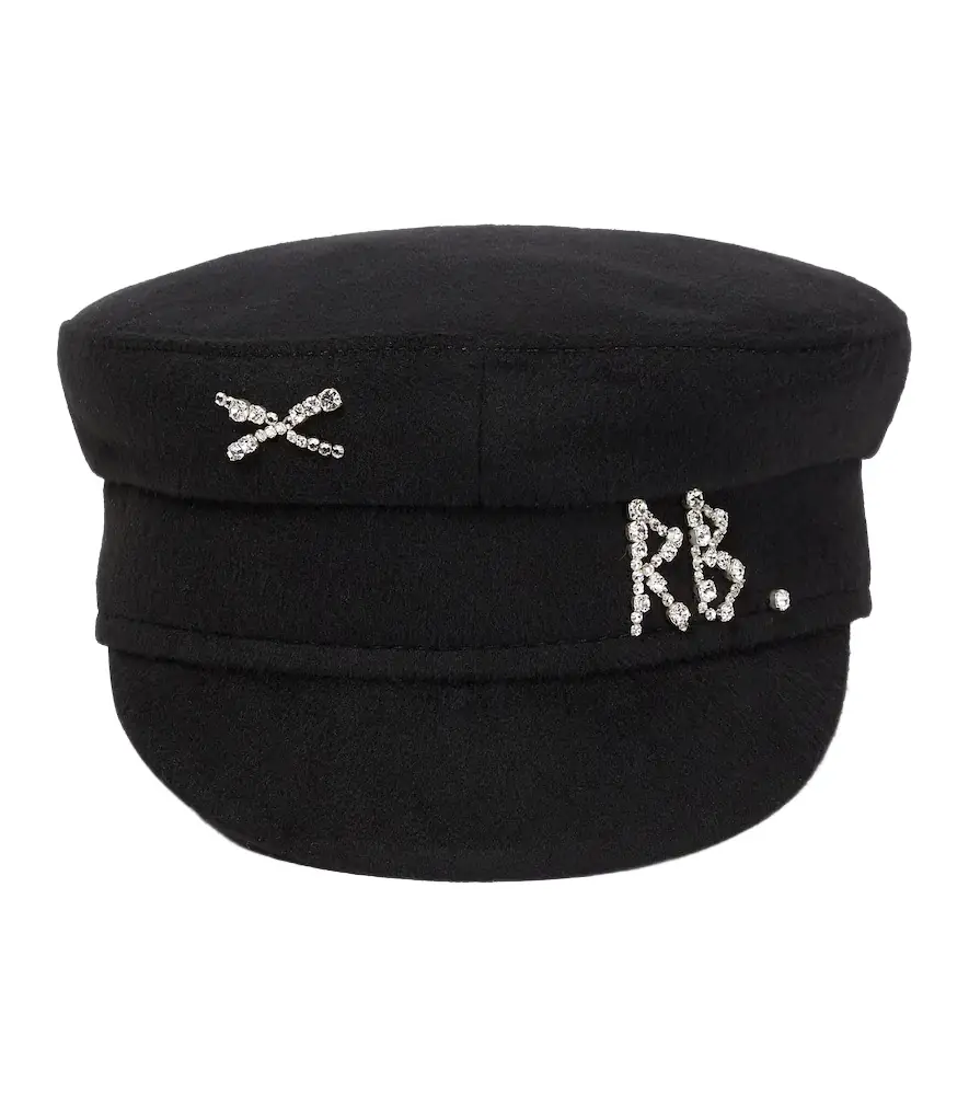 Ruslan Baginskiy Embellished wool baker boy cap | Image 1 Ruslan Baginskiy Embellished wool baker boy cap | Image 1