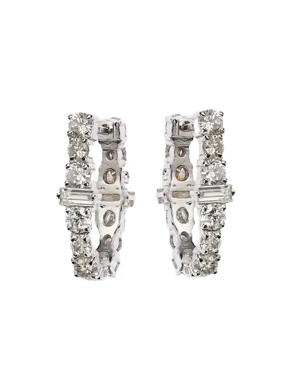 Rivulet 18kt white gold hoop earrings with diamonds