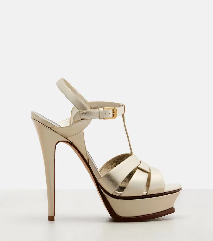 Saint Laurent Tribute 135 leather platform sandals | Thumbnail 3