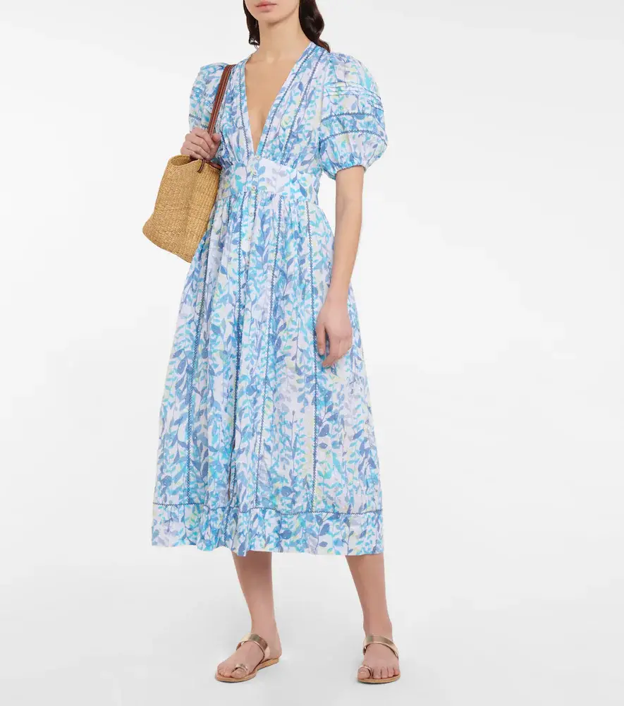 Poupette St Barth Reine floral cotton midi dress | Thumbnail 2