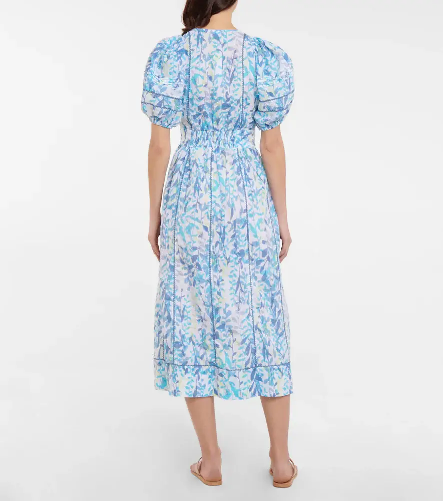 Poupette St Barth Reine floral cotton midi dress | Thumbnail 5