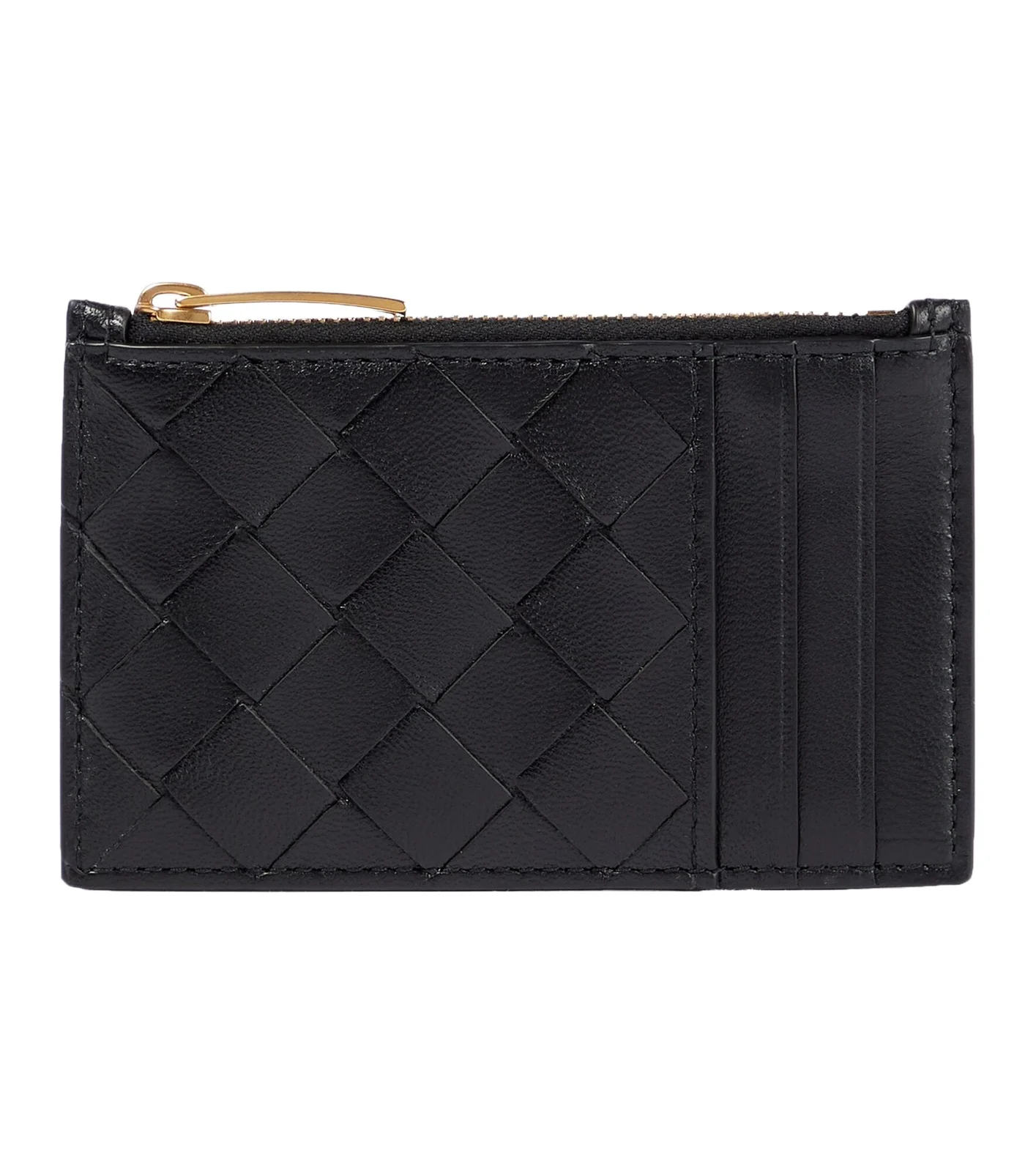 Intrecciato leather card holder