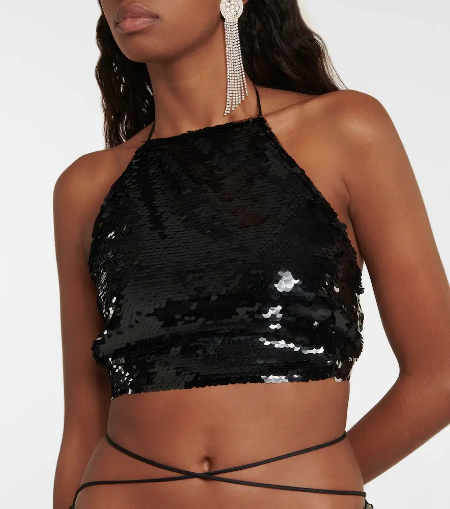 Magda Butrym Sequined halterneck crop top | Thumbnail 2 Magda Butrym Sequined halterneck crop top | Thumbnail 2
