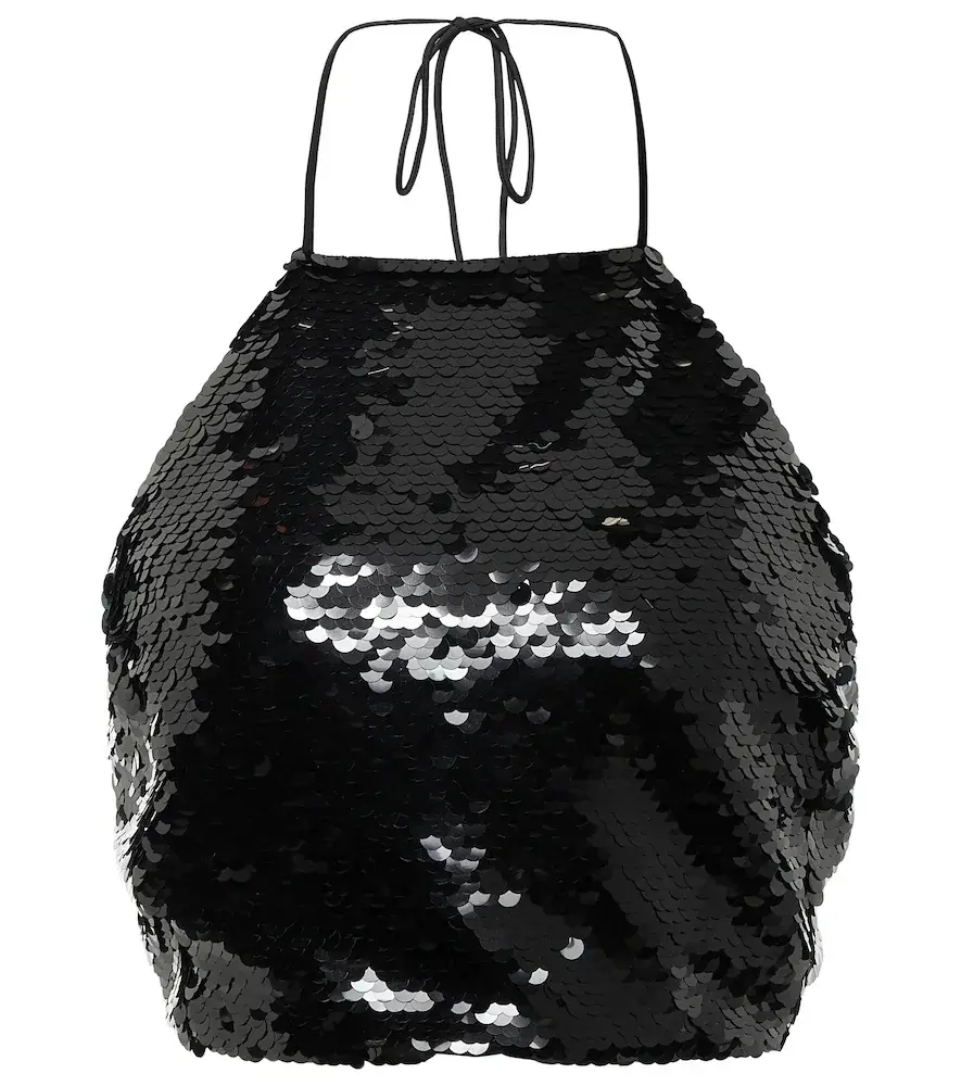 Magda Butrym Sequined halterneck crop top