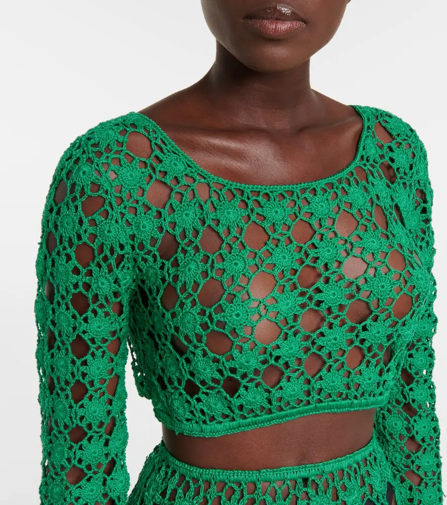 Anna Kosturova Bella crochet cotton crop top | Thumbnail 4