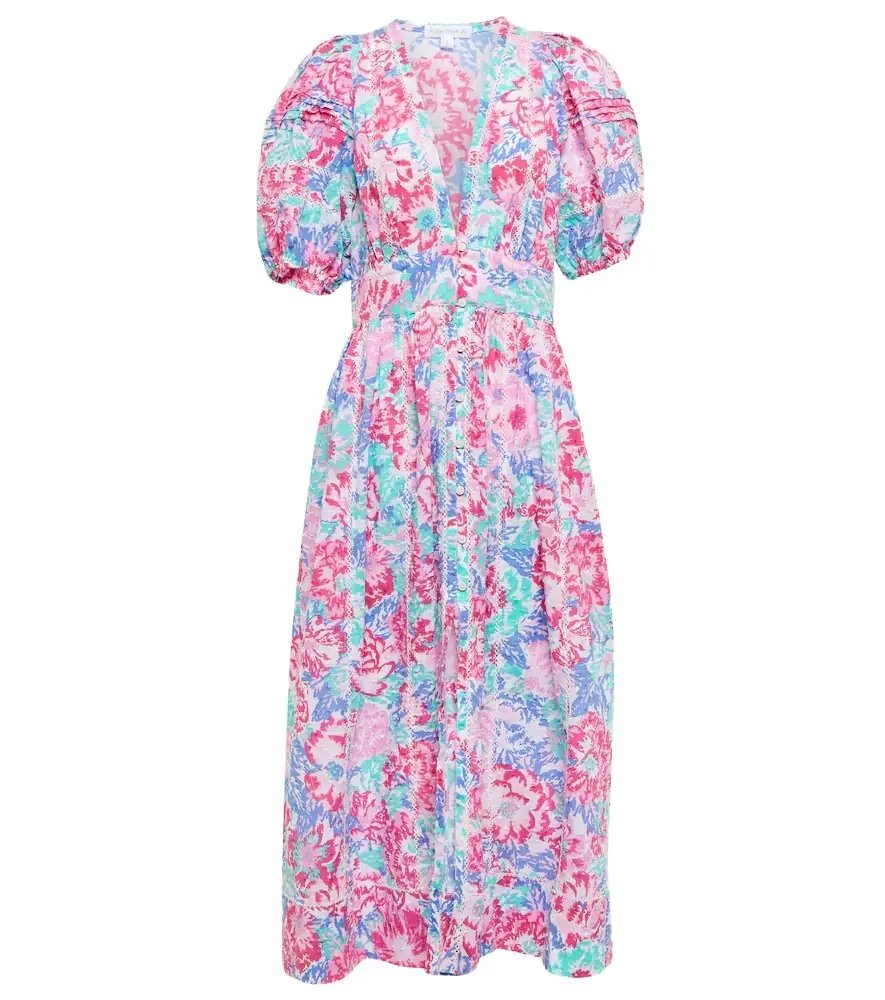 Poupette St Barth Reine floral midi dress