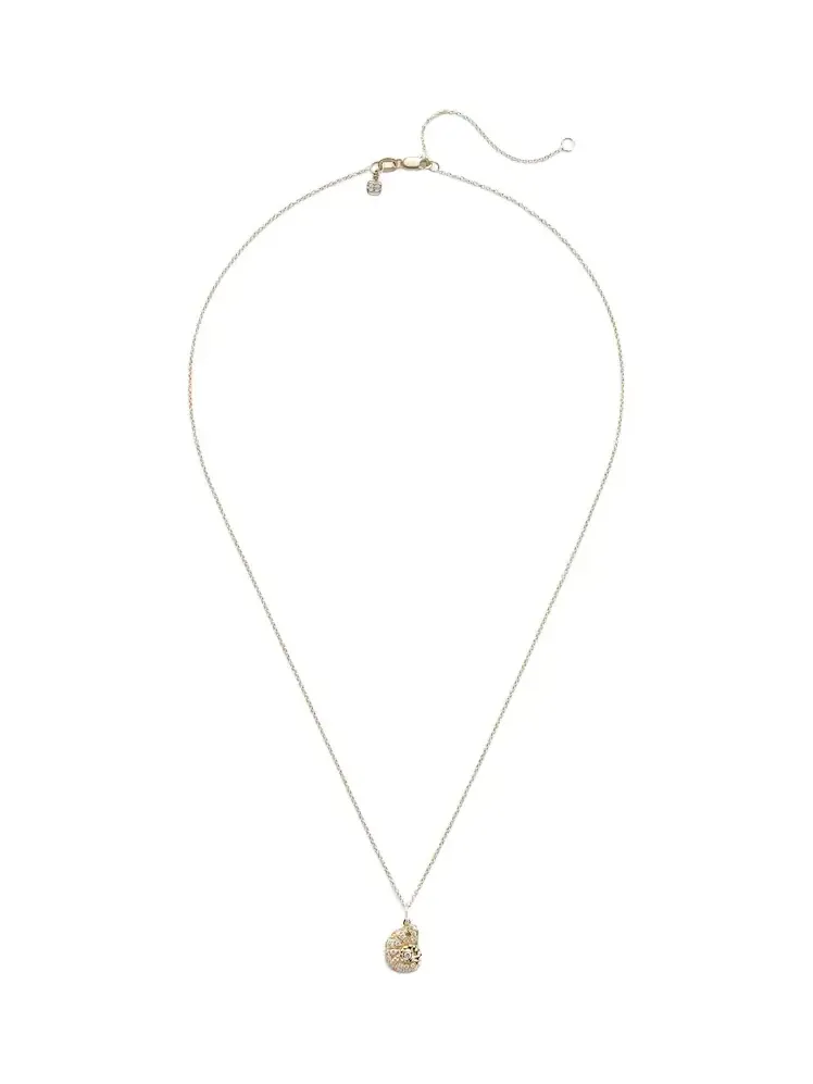 Nautilus Shell 14kt gold pendant necklace with diamonds Nautilus Shell 14kt gold pendant necklace with diamonds