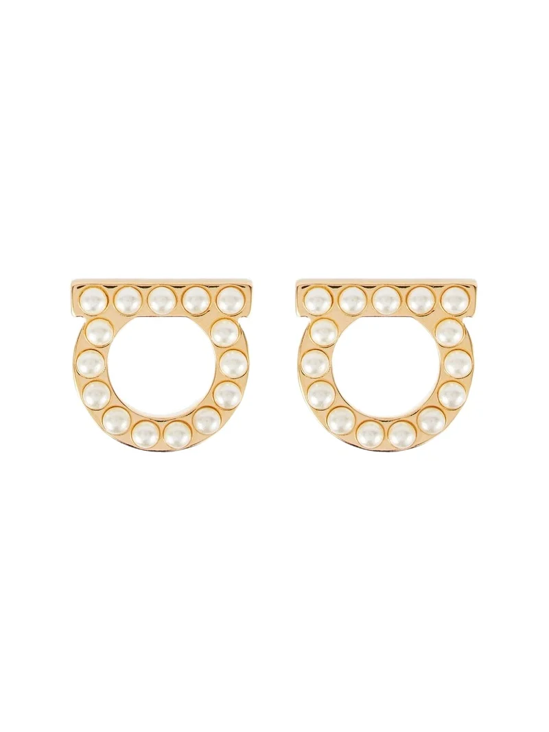 Gancini faux pearl-embellished earrings Gancini faux pearl-embellished earrings