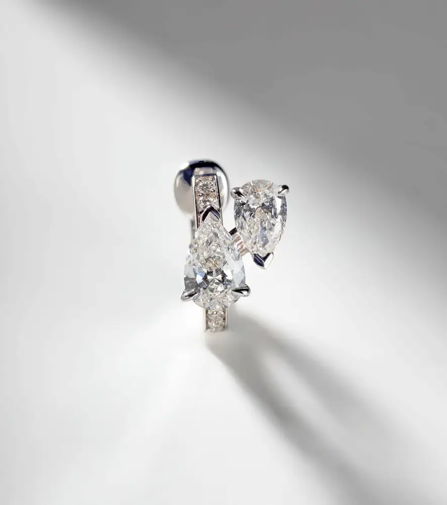 Repossi Serti Sur Vide 24kt white gold single earring with diamonds | Thumbnail 5 Repossi Serti Sur Vide 24kt white gold single earring with diamonds | Thumbnail 5
