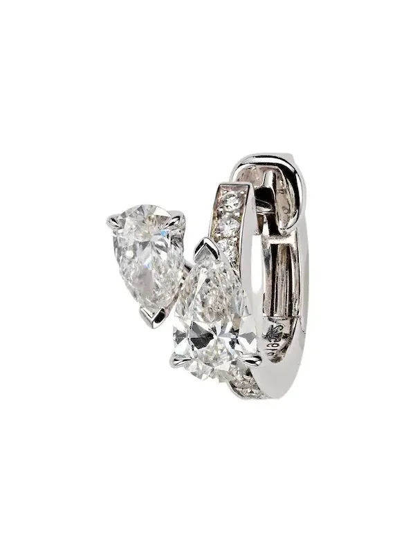 Serti Sur Vide 24kt white gold single earring with diamonds Serti Sur Vide 24kt white gold single earring with diamonds