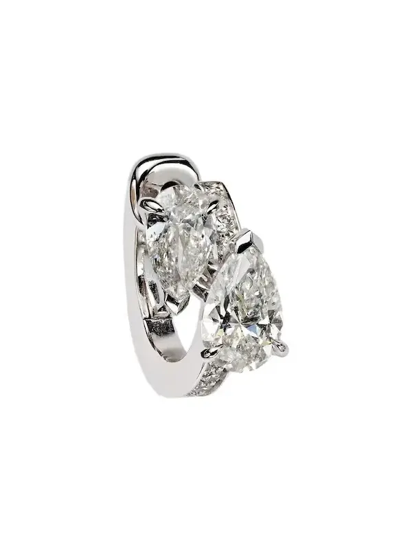 Serti Sur Vide 18kt white gold single earring with diamonds