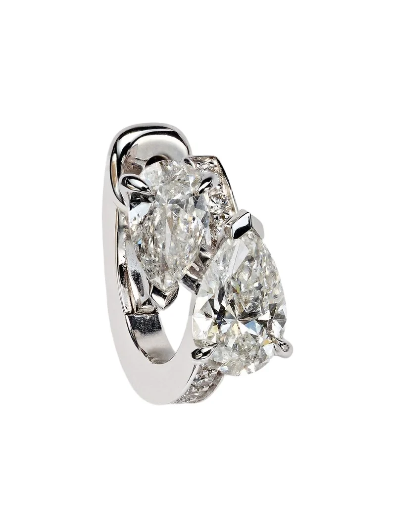 Serti Sur Vide 18kt white gold single earring with diamonds