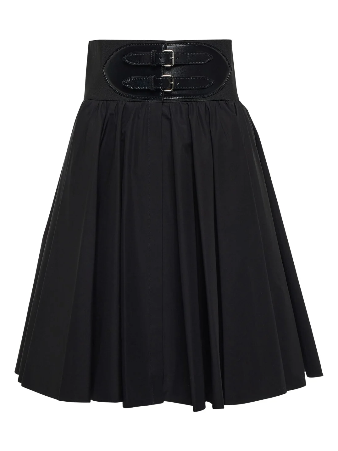 Belted cotton skirt