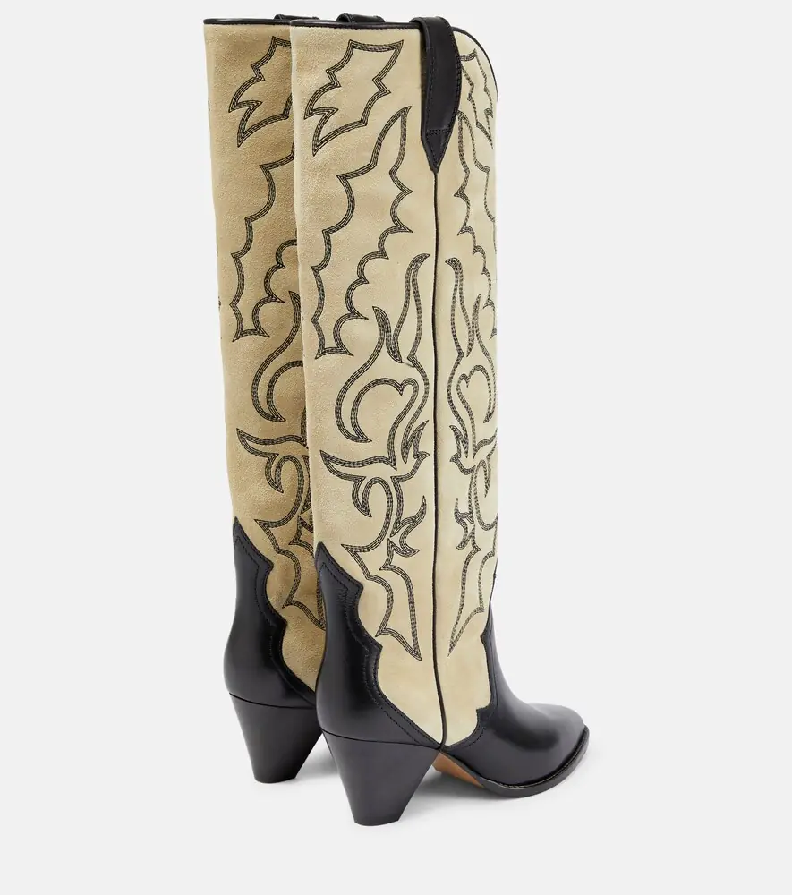 Isabel Marant Leila leather and suede cowboy boots | Thumbnail 3