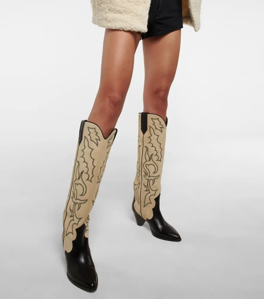 Isabel Marant Leila leather and suede cowboy boots | Thumbnail 5