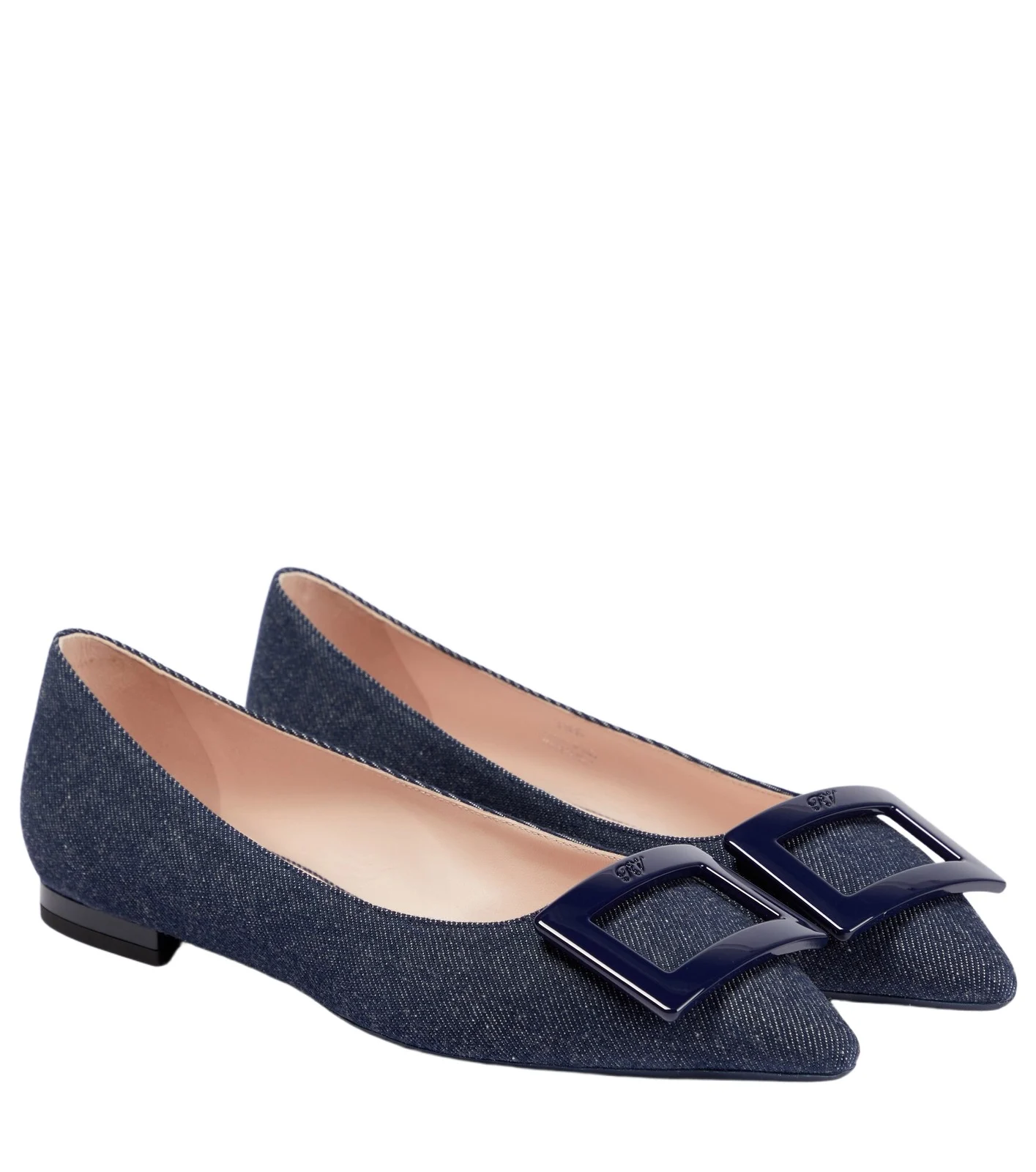 Roger Vivier Gommettine Ball denim ballet flats