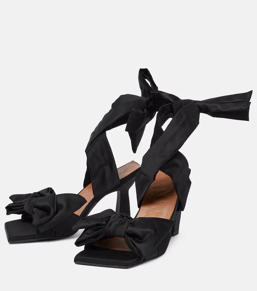Ganni Bow-trimmed lace-up sandals | Thumbnail 4 Ganni Bow-trimmed lace-up sandals | Thumbnail 4