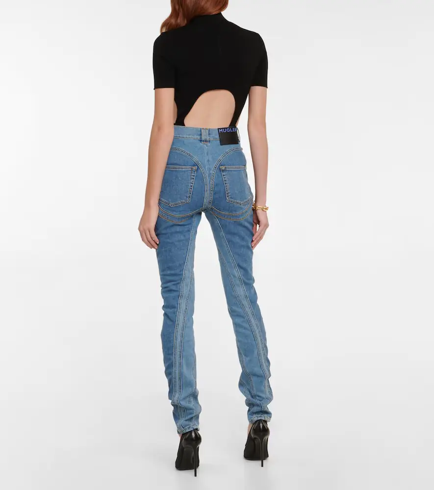 Mugler Seam-detail high-rise skinny jeans | Thumbnail 3 Mugler Seam-detail high-rise skinny jeans | Thumbnail 3