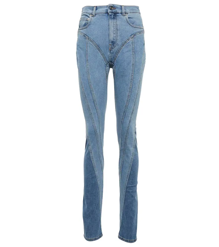 Mugler Seam-detail high-rise skinny jeans