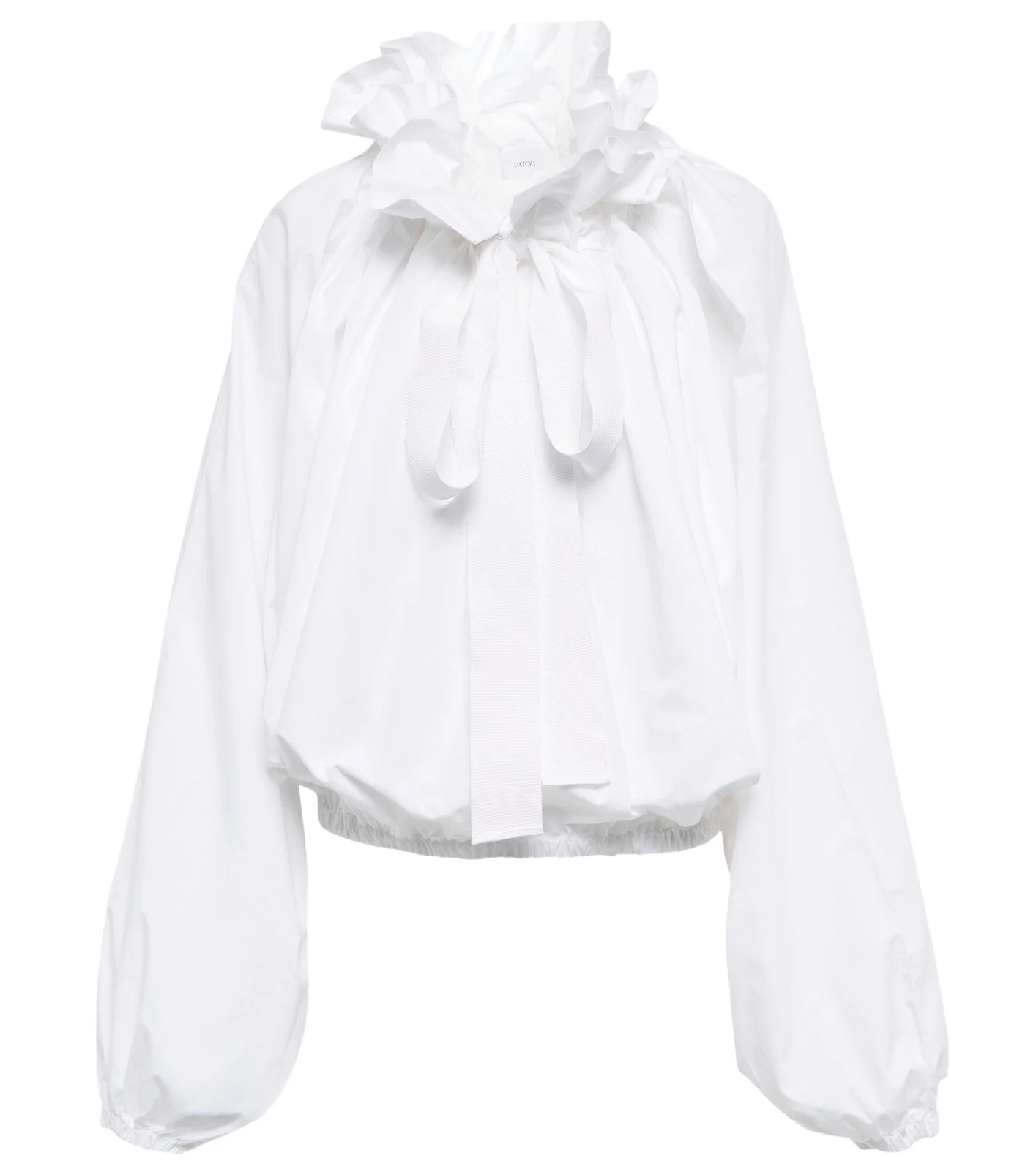 Ruffled tie-neck cotton blouse Ruffled tie-neck cotton blouse