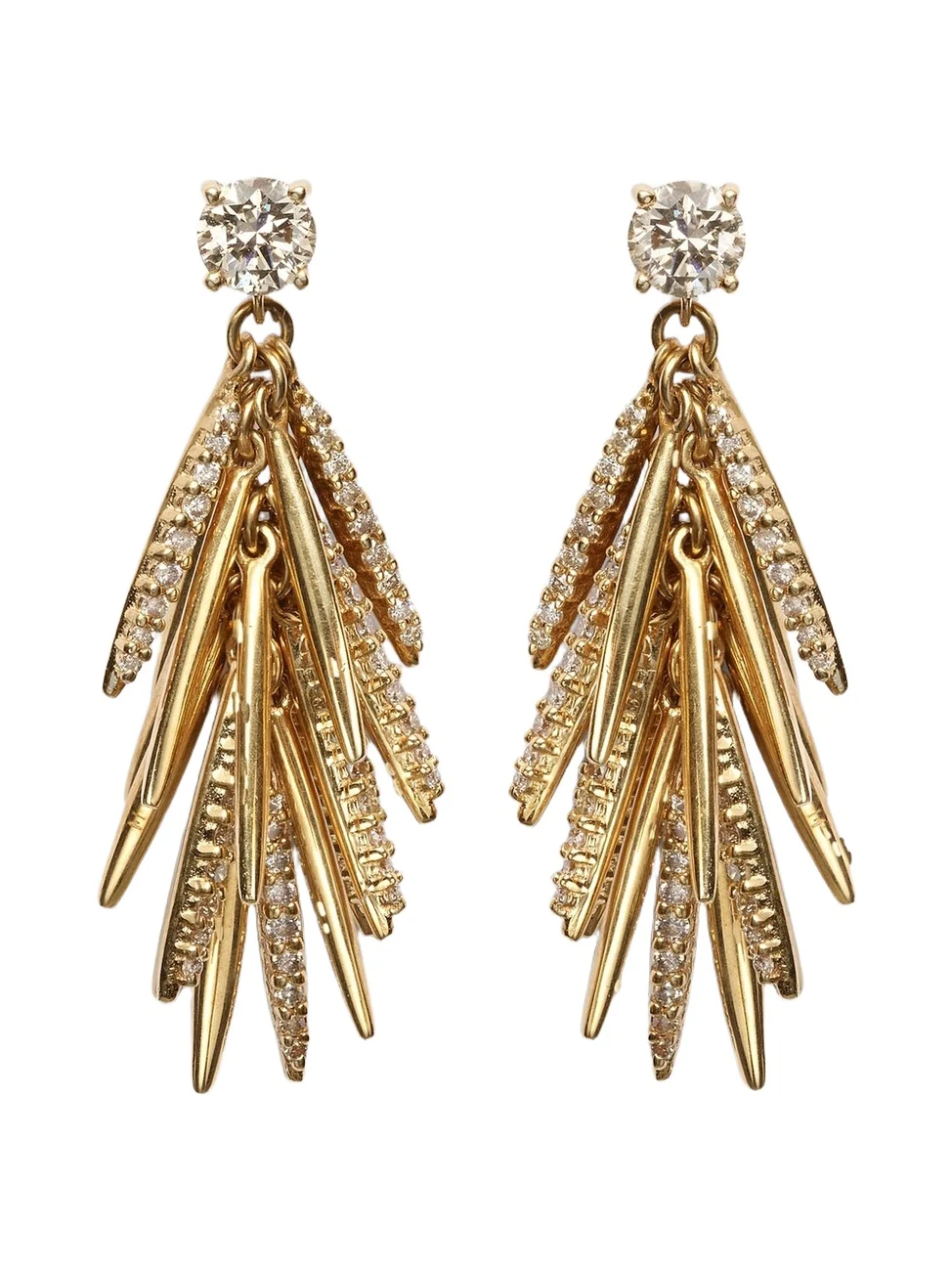Grass Sunshine Drop 18kt gold earrings with diamonds Grass Sunshine Drop 18kt gold earrings with diamonds