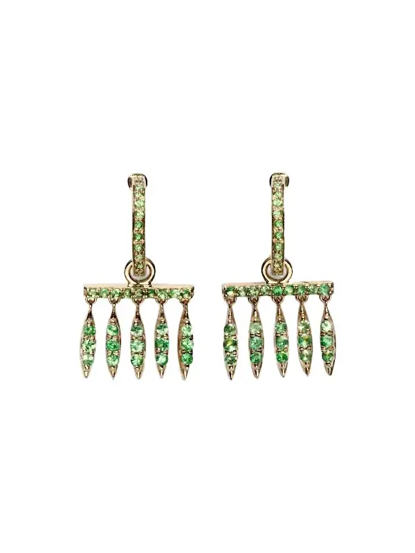 18kt gold earrings with tsavorites