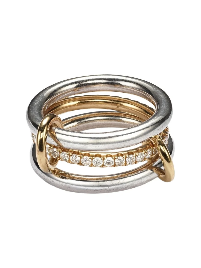 Libra sterling silver and 18kt gold ring with diamonds Libra sterling silver and 18kt gold ring with diamonds