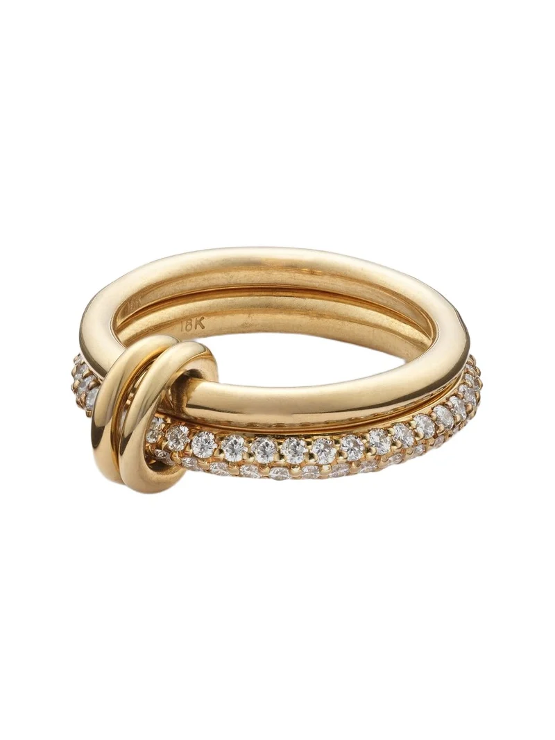 Virgo 18kt gold linked rings with white diamonds Virgo 18kt gold linked rings with white diamonds