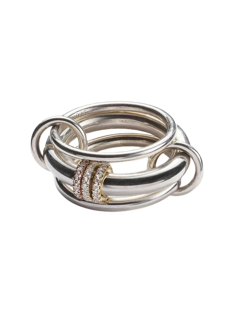 Gemini sterling silver ring with white diamonds Gemini sterling silver ring with white diamonds