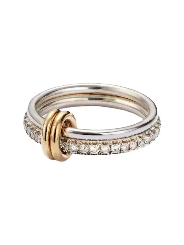 Marigold sterling silver and 18kt gold ring with diamonds
