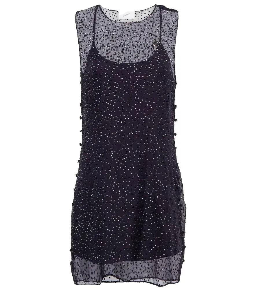 Coperni Embellished sheer silk minidress | Image 1 Coperni Embellished sheer silk minidress | Image 1