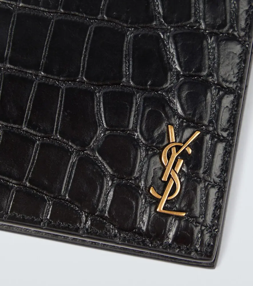 Saint Laurent East/West croc-effect bifold wallet | Thumbnail 2