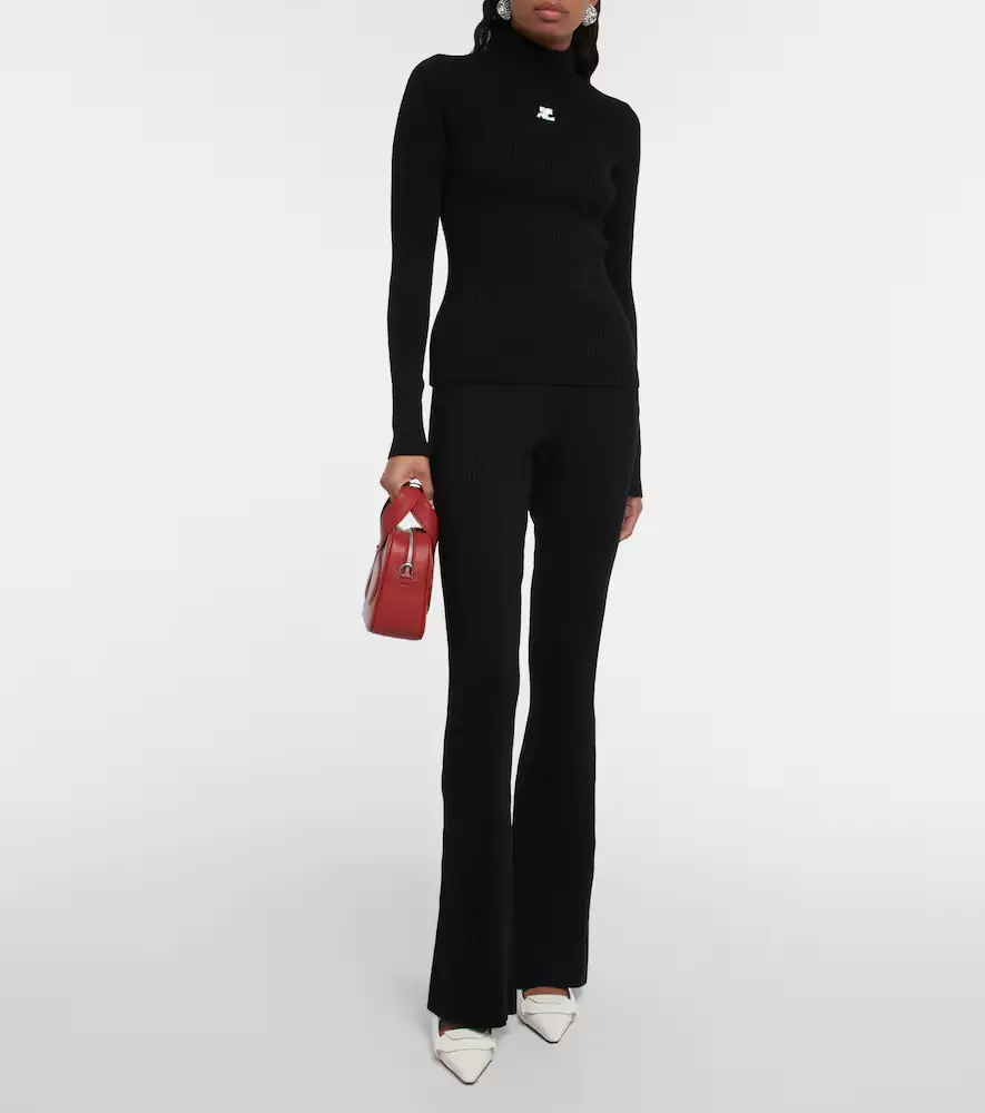 Courrèges Courrèges Logo ribbed-knit turtleneck sweater | Thumbnail 3
